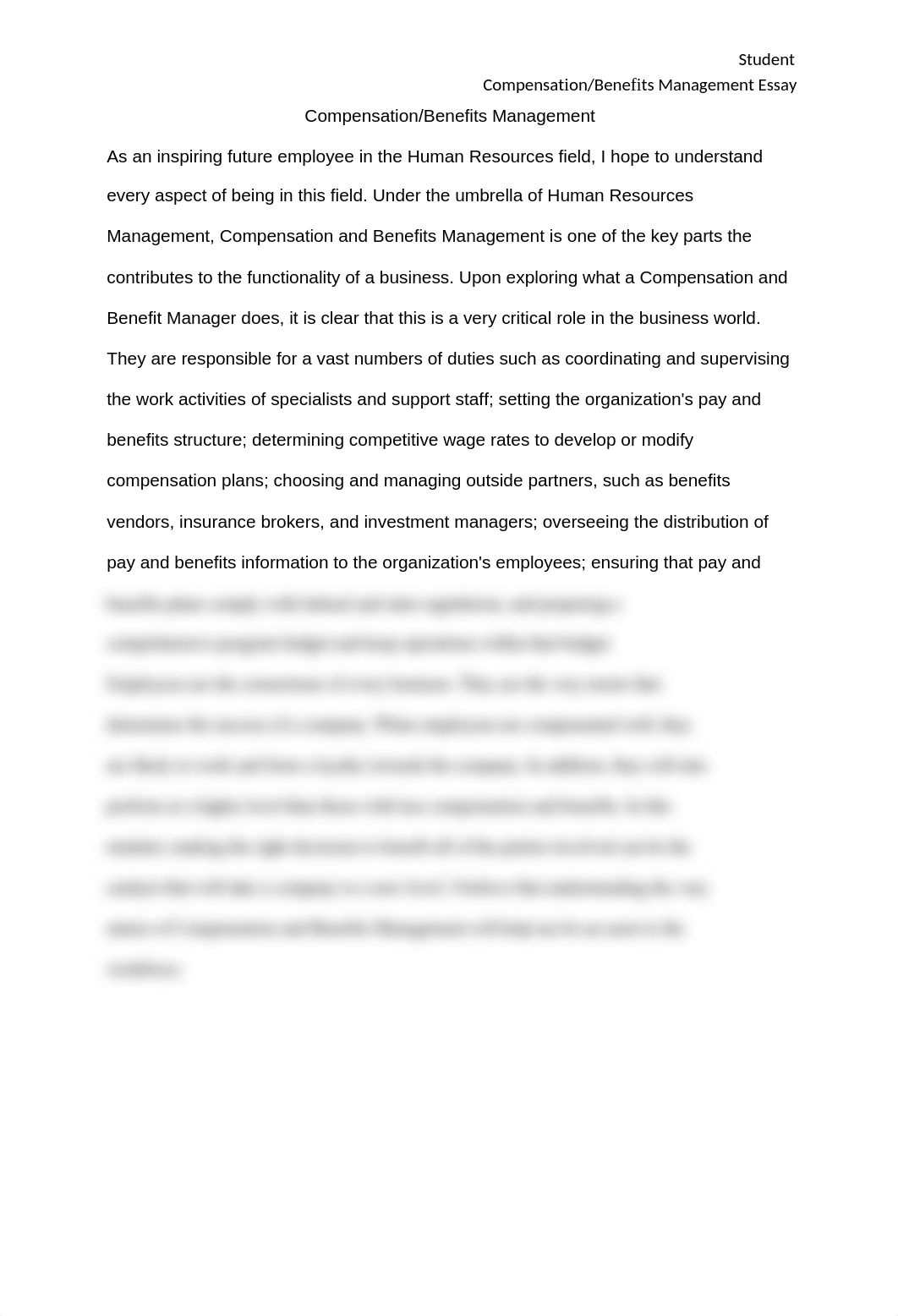 Compensation and Benefit Management Objective Essay.docx_dnr0150k5le_page1