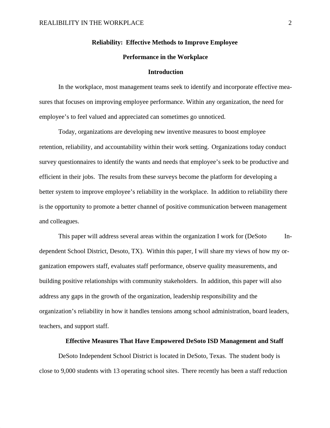 Unit 2 Assignment. Realibility in the Workplace. 9.1.19. D.Bell.docx_dnr3hxyk152_page2