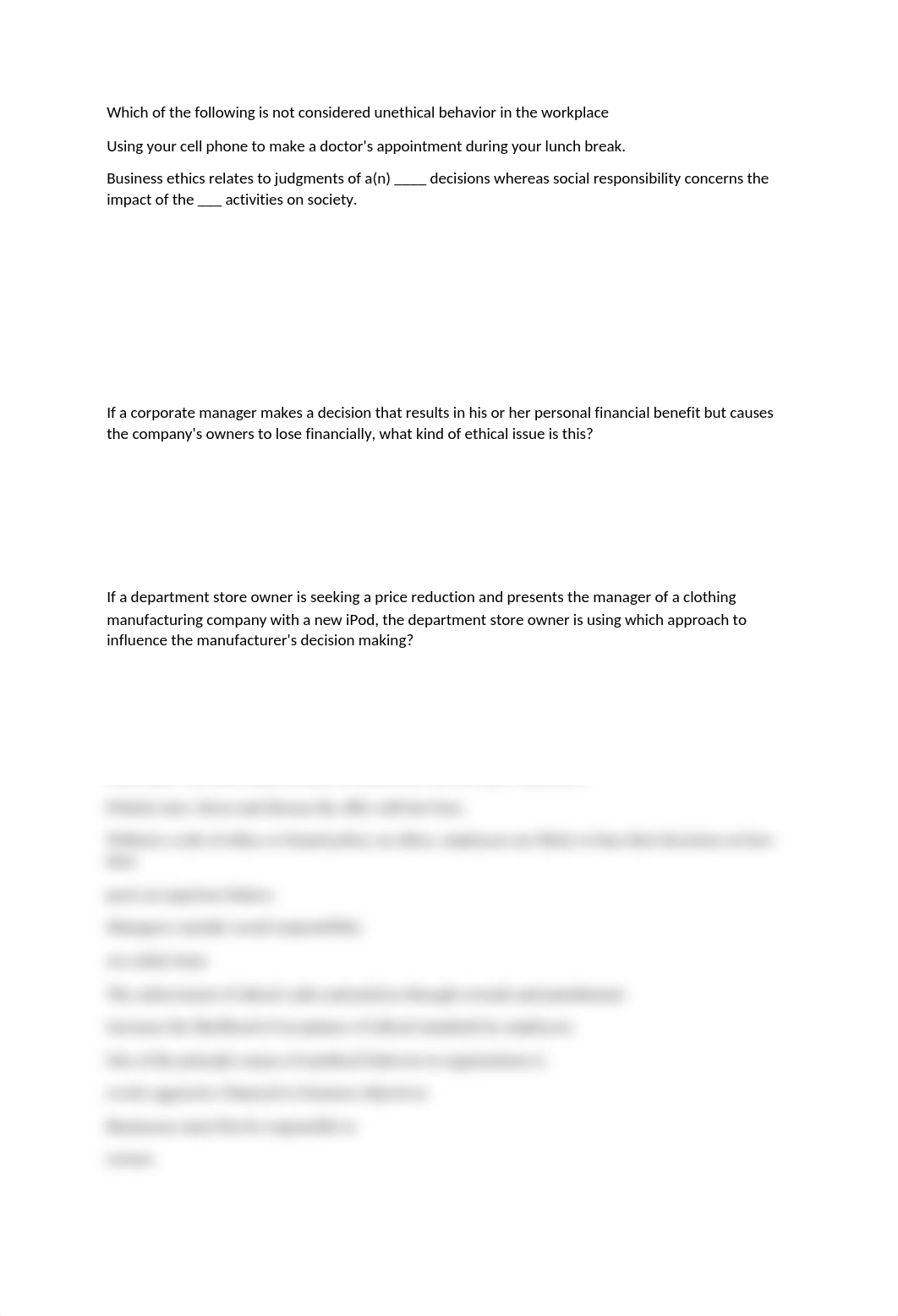 Which of the following is not considered unethical behavior in the workplace.docx_dnr4xhejvdx_page1