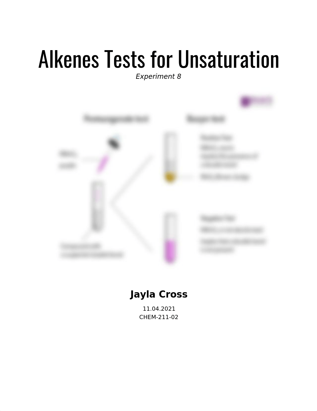 Experiment 8 Alkenes Tests for Unsaturation.docx_dnrqfg4tn8z_page1