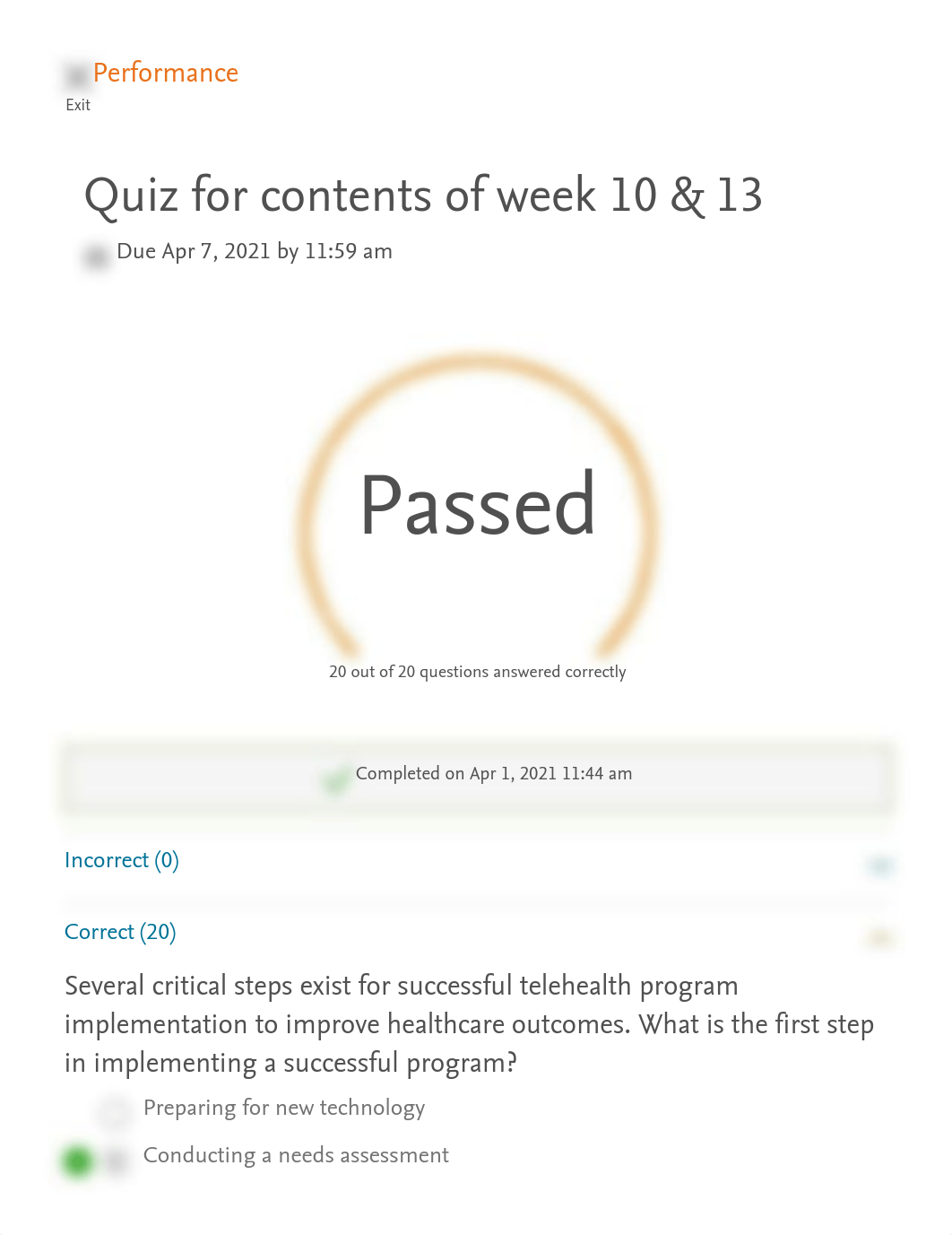 Elsevier Adaptive Quizzing - Quiz performance week 10 & 13.pdf_dnte60ddtyz_page1