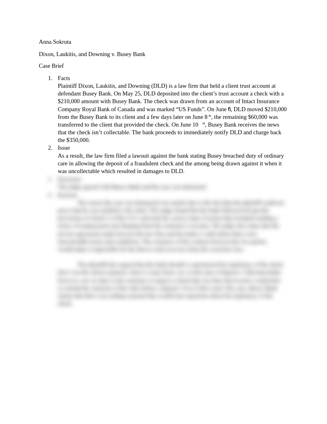 Dixon, Laukitis, and Downing v. Busey Bank Brief Case.docx_dnttn0aq6x1_page1