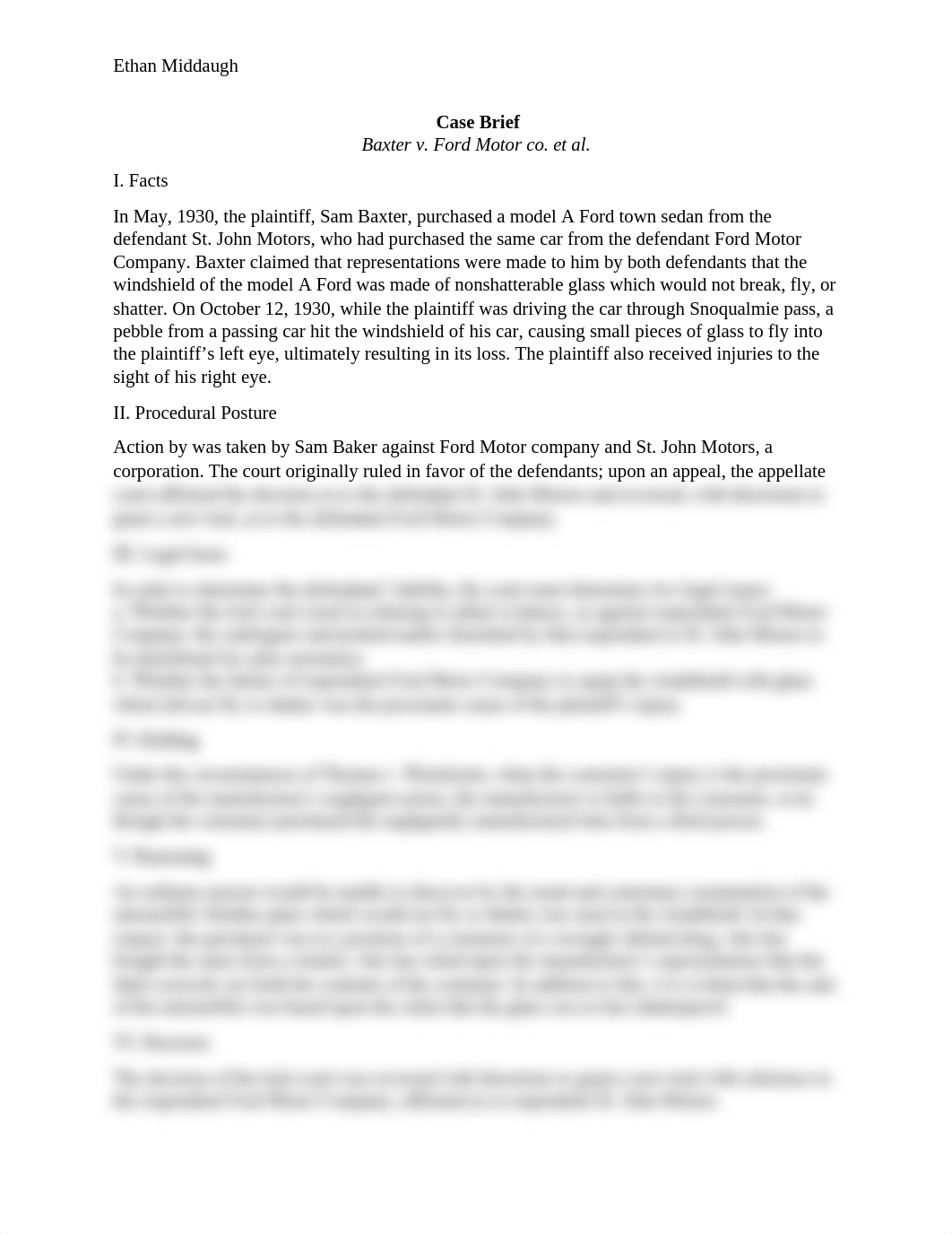 Baxter v. Ford Motor Company Case Brief_dntvdpetf5f_page1