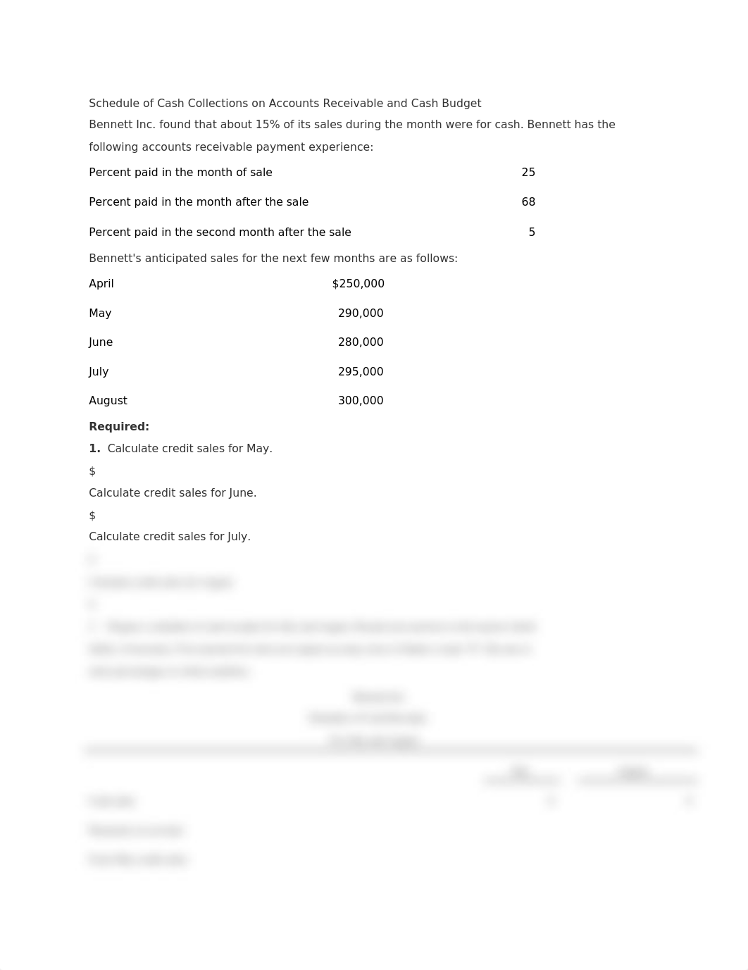 Schedule of Cash Collections on Accounts Receivable and Cash Budget .docx_dnu2a3m1yhq_page1