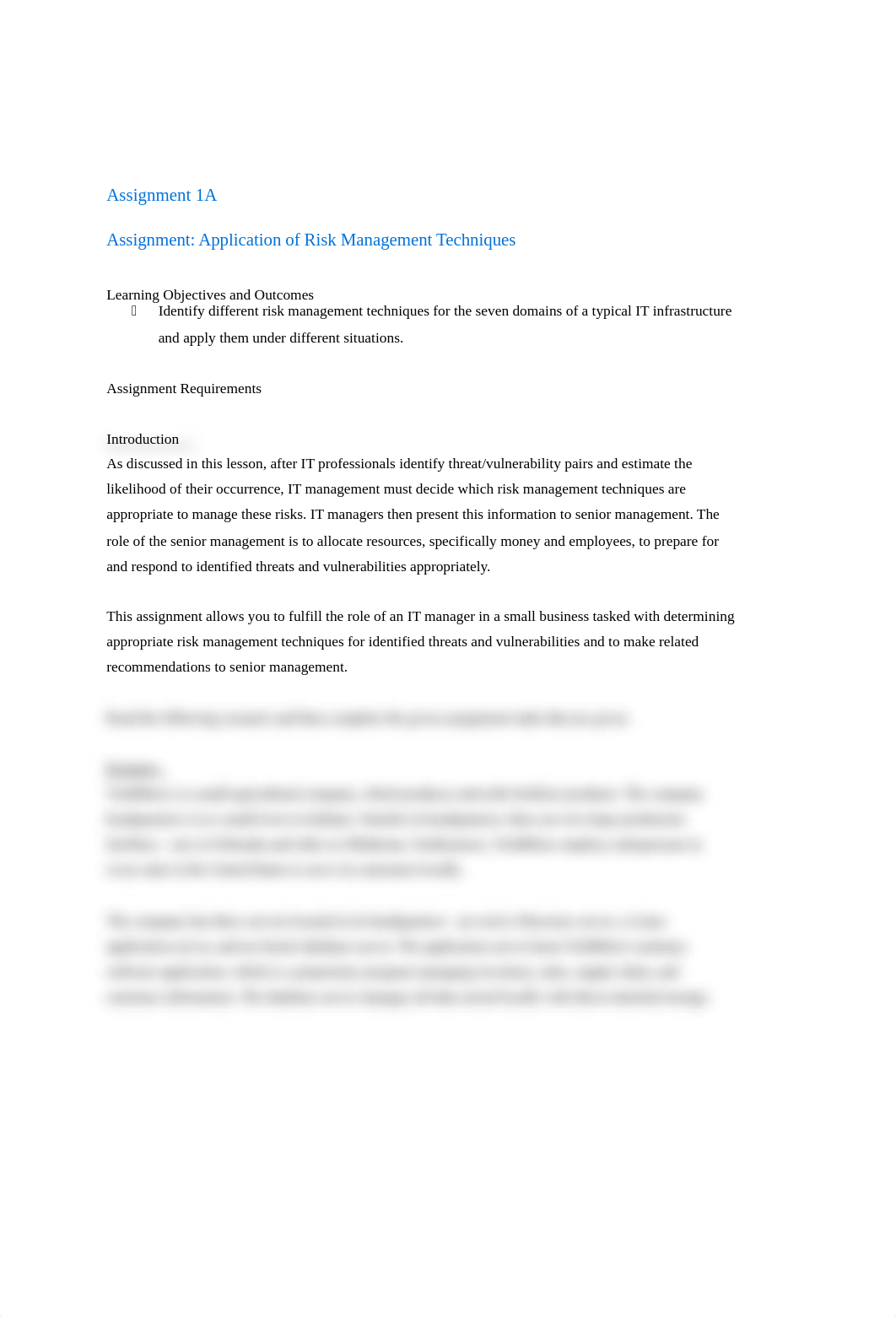 ITS 3050 Assignment 1A Application of Risk Management Techniques.docx_dnu3mhj0yg2_page1