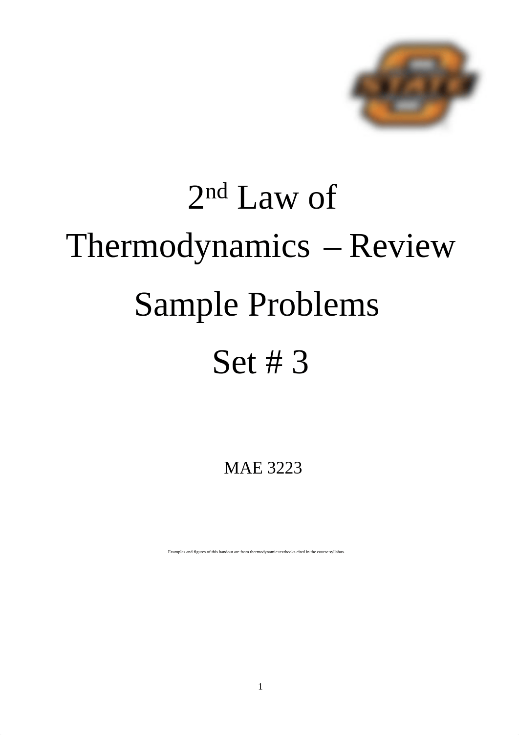 03 - (Blank) Lecture Notes - Set 3 - Second Law of Thermodynamics - ver 7.pdf_dnva6a1k9ra_page1