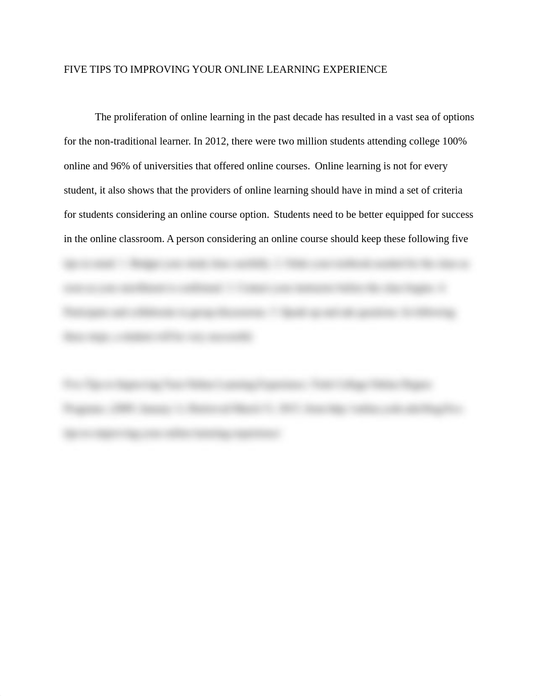 Be Prepared FIVE TIPS TO IMPROVING YOUR ONLINE LEARNING EXPERIENCE 1_dnwaagbawph_page1