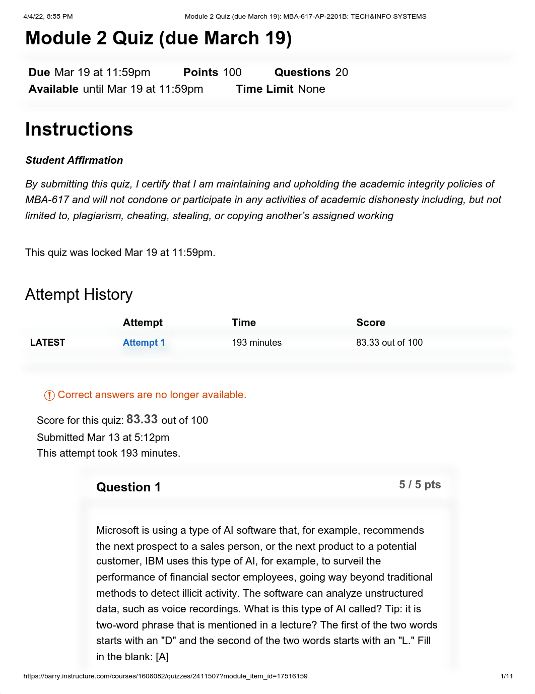 Module 2 Quiz (due March 19)_ MBA-617-AP-2201B_ TECH&INFO SYSTEMS.pdf_dnwgwknn2d2_page1