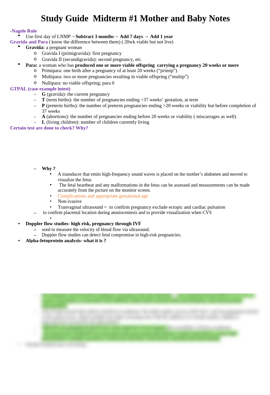 Study Guide For Midterm  on Mother and baby.docx_dnwwo48pdee_page1