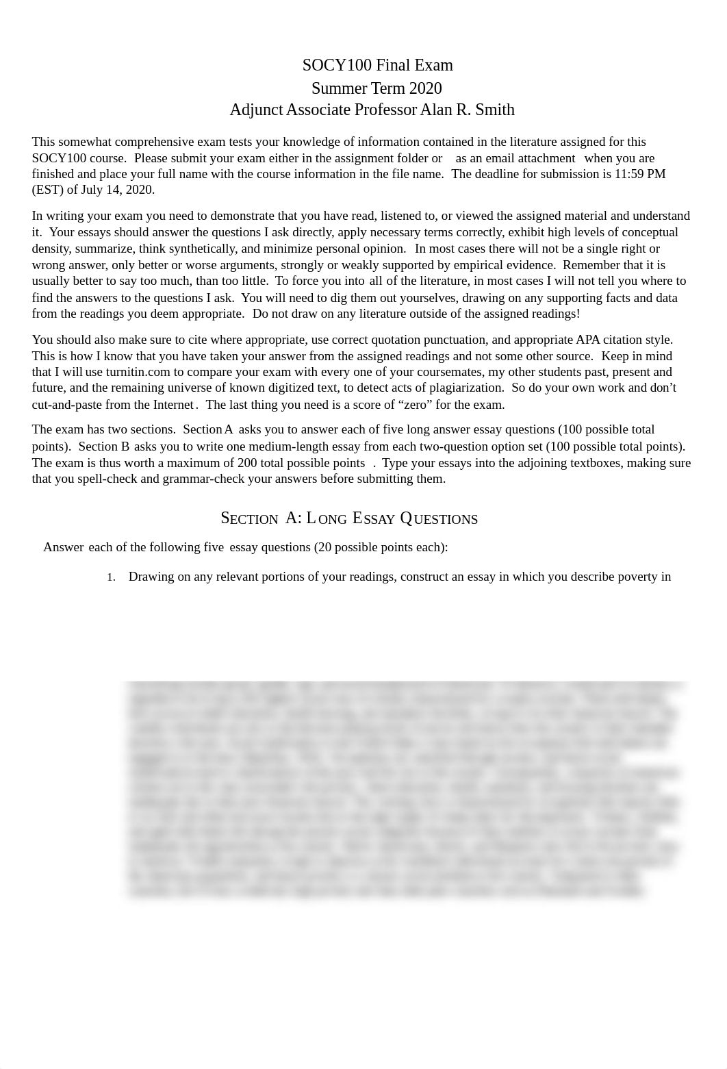 Karoline Bandeira SOCY100 Final Exam Summer Term 2020 for Prof Alan R Smith.docx_dnx4i5a59xm_page1