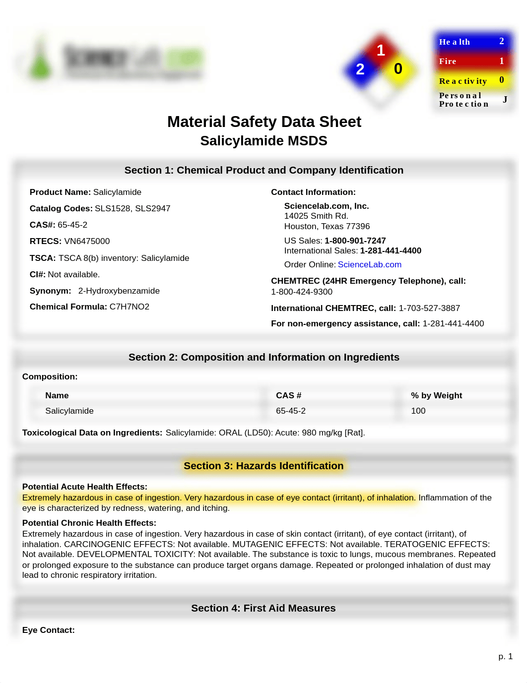 Salicylamide_SDS_dnx5a0z62h1_page1