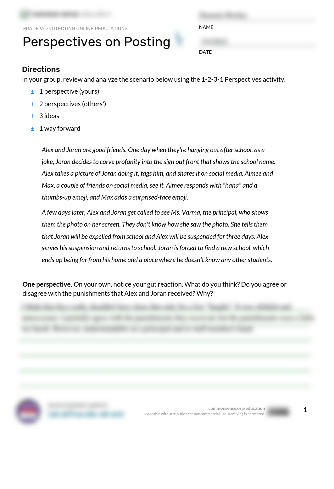 Protecting Online Reputations - Perspectives On Posting Student Handout (1).pdf_dnx5vuabcbb_page1