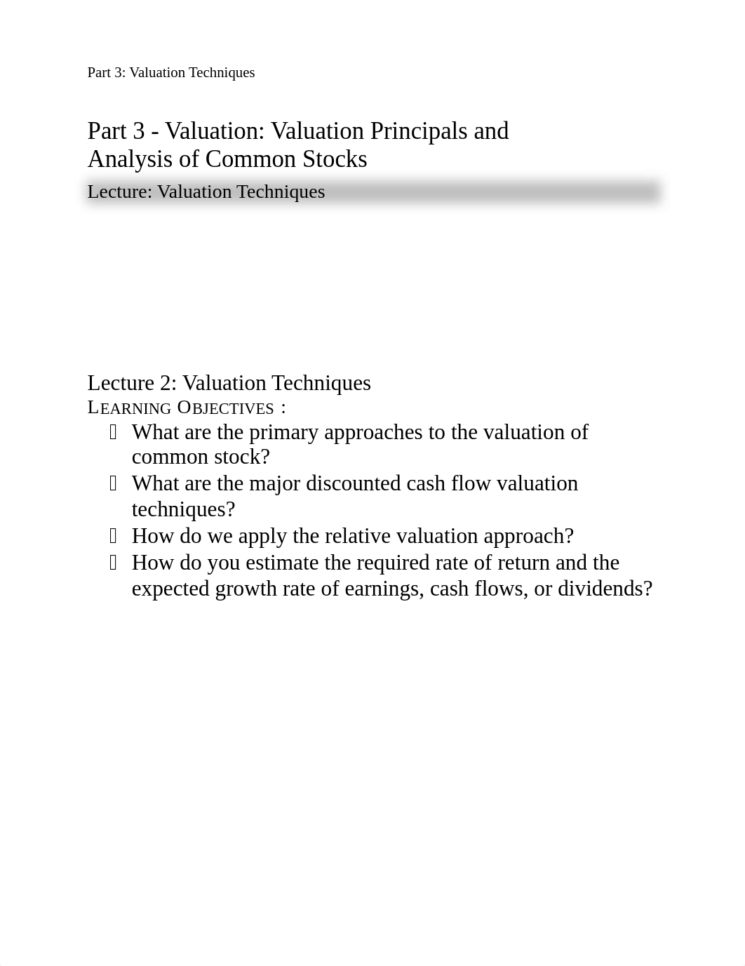 Part 3 - valuation - Lecture 2 - Stock Analysis - Valuation Techniques.pdf_dnxb5c3rhuy_page1