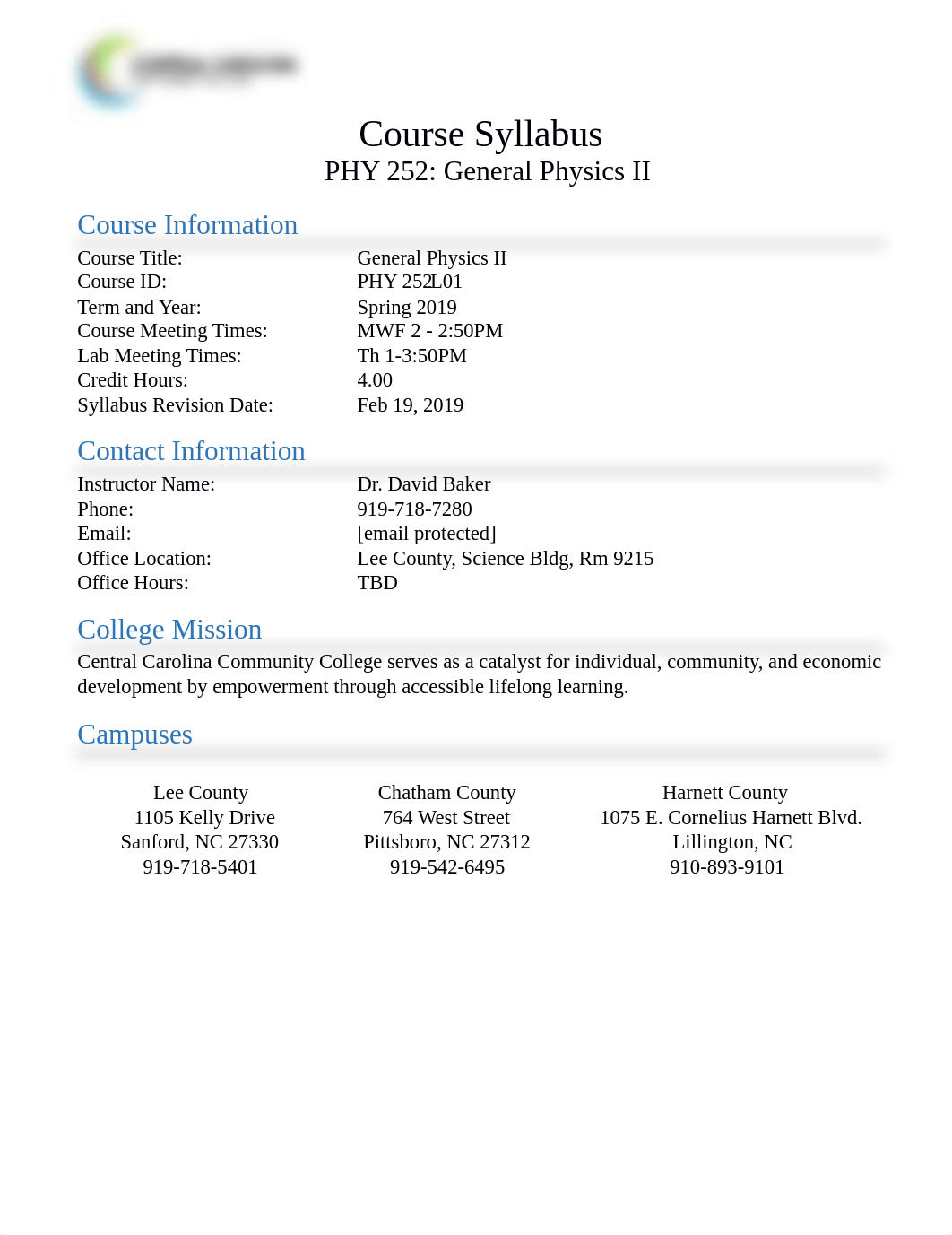 19SP PHY252 L01 Syllabus (Rev 2-19-19).pdf_dnxwewu6kq7_page1