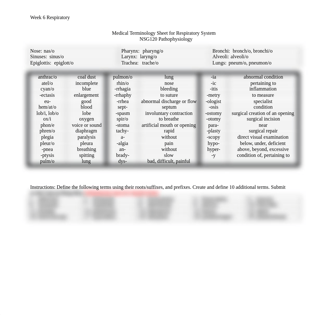 Module 6 Medical Terminology Sheet for Respiratory System 2022.docx_dnxx3a9m3c2_page1