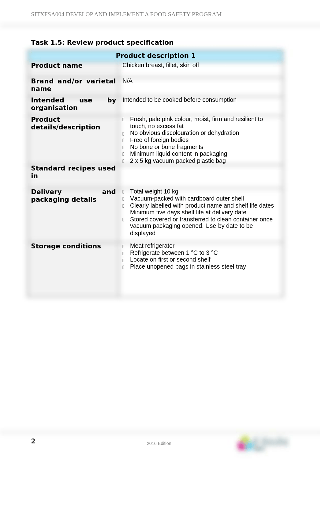 Assessment_D_Food safety program documentation_ANSWERS_V1-0.docx_dnxx8x2nc1l_page2