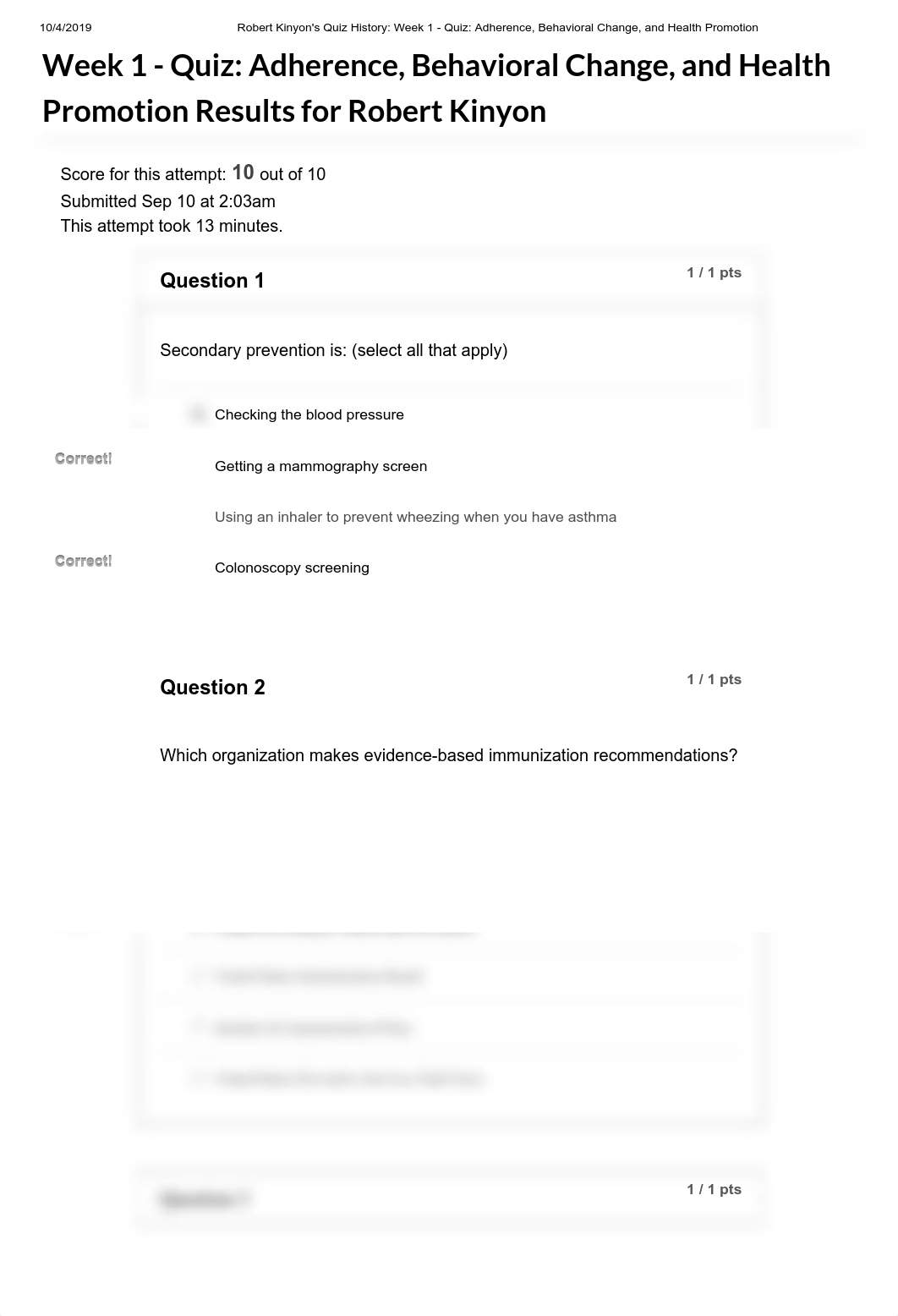 Robert Kinyon's Quiz History_ Week 1 - Quiz_ Adherence, Behavioral Change, and Health Promotion.pdf_dny2xbaf8sy_page1