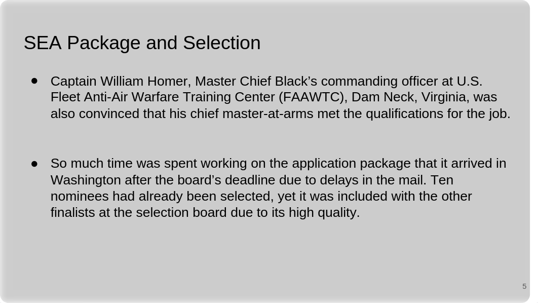 Selectee-driven Training_ History of Delbert Black.pptx_dnycc0xj8kb_page5