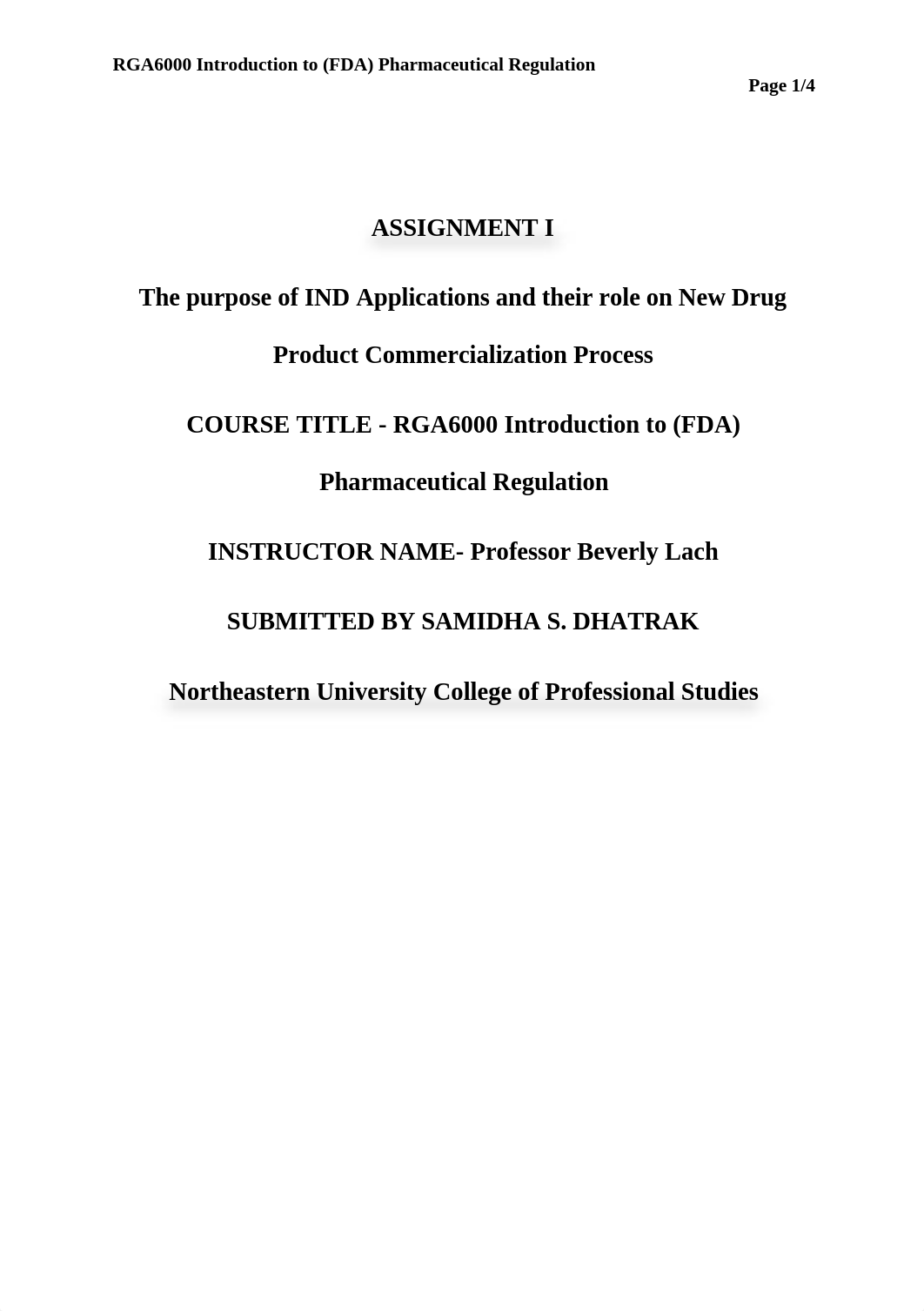 Assignment 1- The purpose of IND Applications and their role on New Drug Product Commercialization P_dnythidmwd9_page1