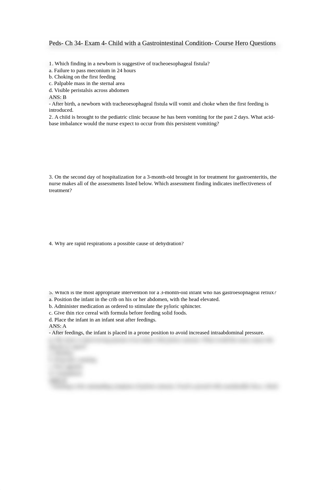 Peds- Ch 34- Exam 4-  Child with a Gastrointestinal Condition- Course Hero Questions.rtf_dnyxptuz565_page1