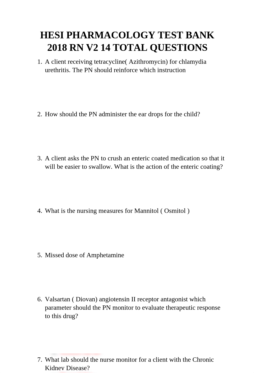 HESI PHARMACOLOGY RN TEST BANK 2018 v2 24 questions.docx_dnyyl7beujt_page1