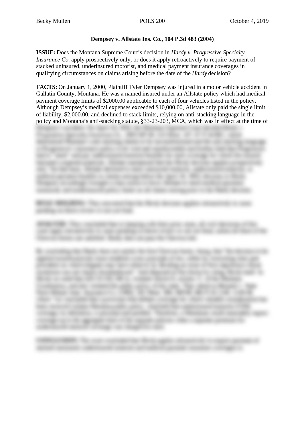 Case Brief 1- Dempsey v. Allstate Ins. Co., 104 P.3d 483 (2004).docx_dnz6zw7cxzt_page1