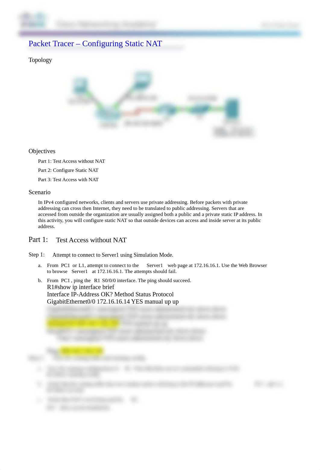 9.2.1.4 Packet Tracer - Configuring Static NAT-Amyan Noah.doc_dnzaitl3erh_page1