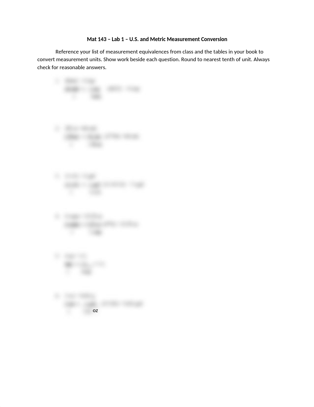 Mat 143 - Lab 1 - U.S. and Metric Measurement Conversion.docx_do00yxbxw59_page1