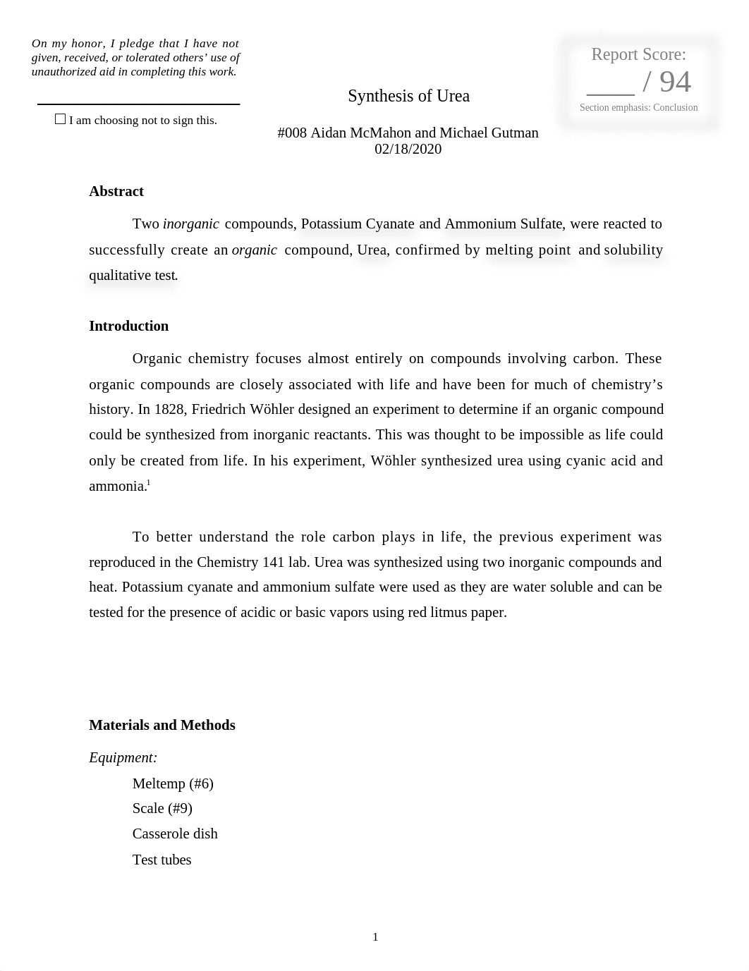 Lab 1- Synthesis of Urea.docx_do0280ijmkv_page1