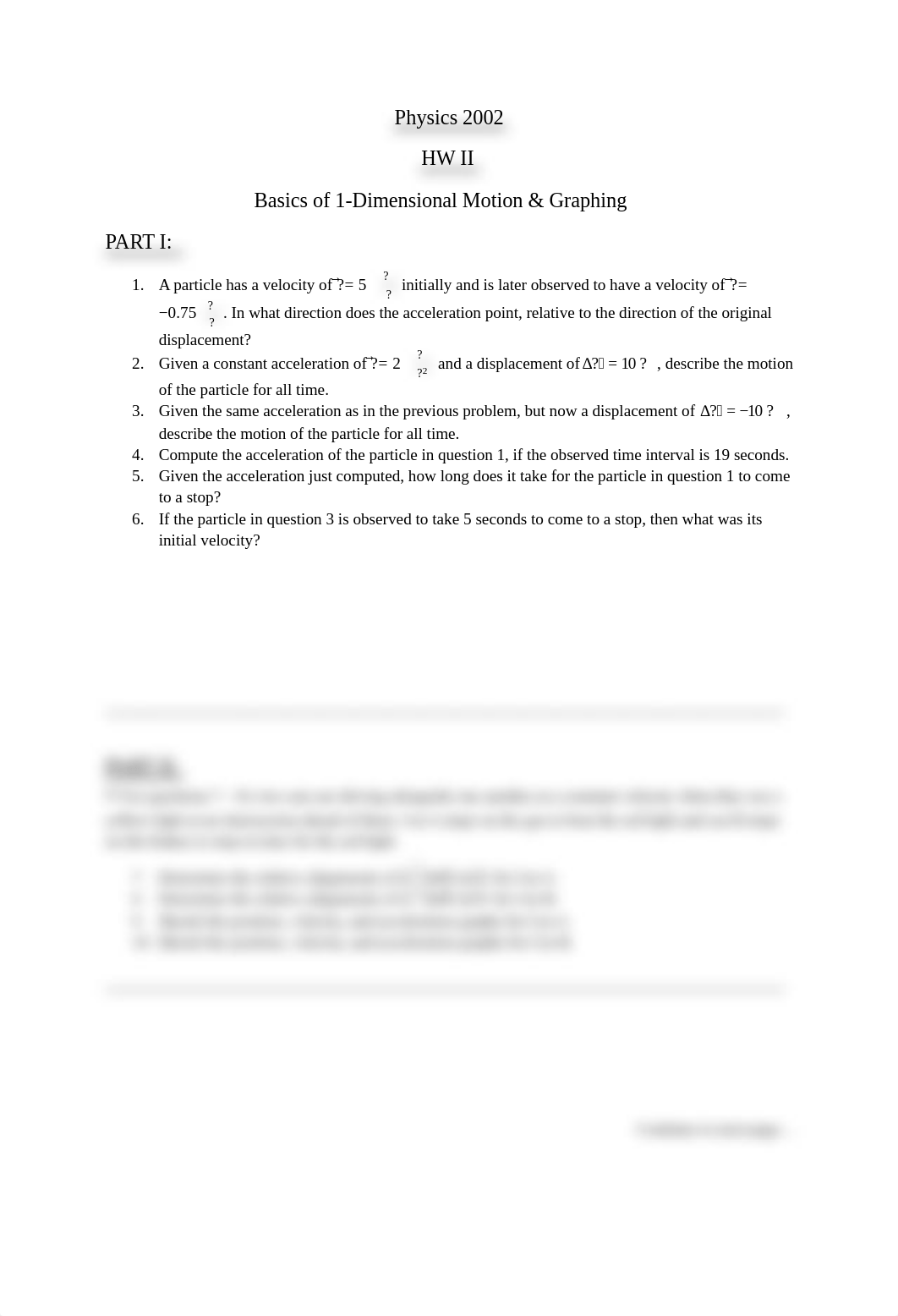 HW II - Basics of 1D Motion ansd Graphing.pdf_do04g8cu9bs_page1