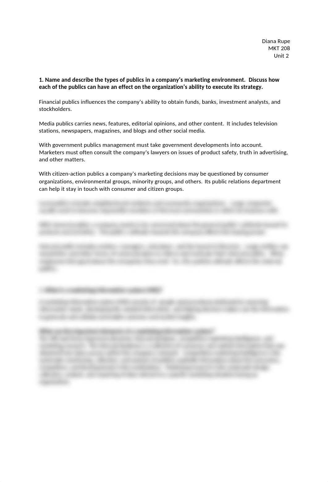 Diana Rupe MKT 208 Unit 2 Short Essay Questions.docx_do06vd83c9o_page1