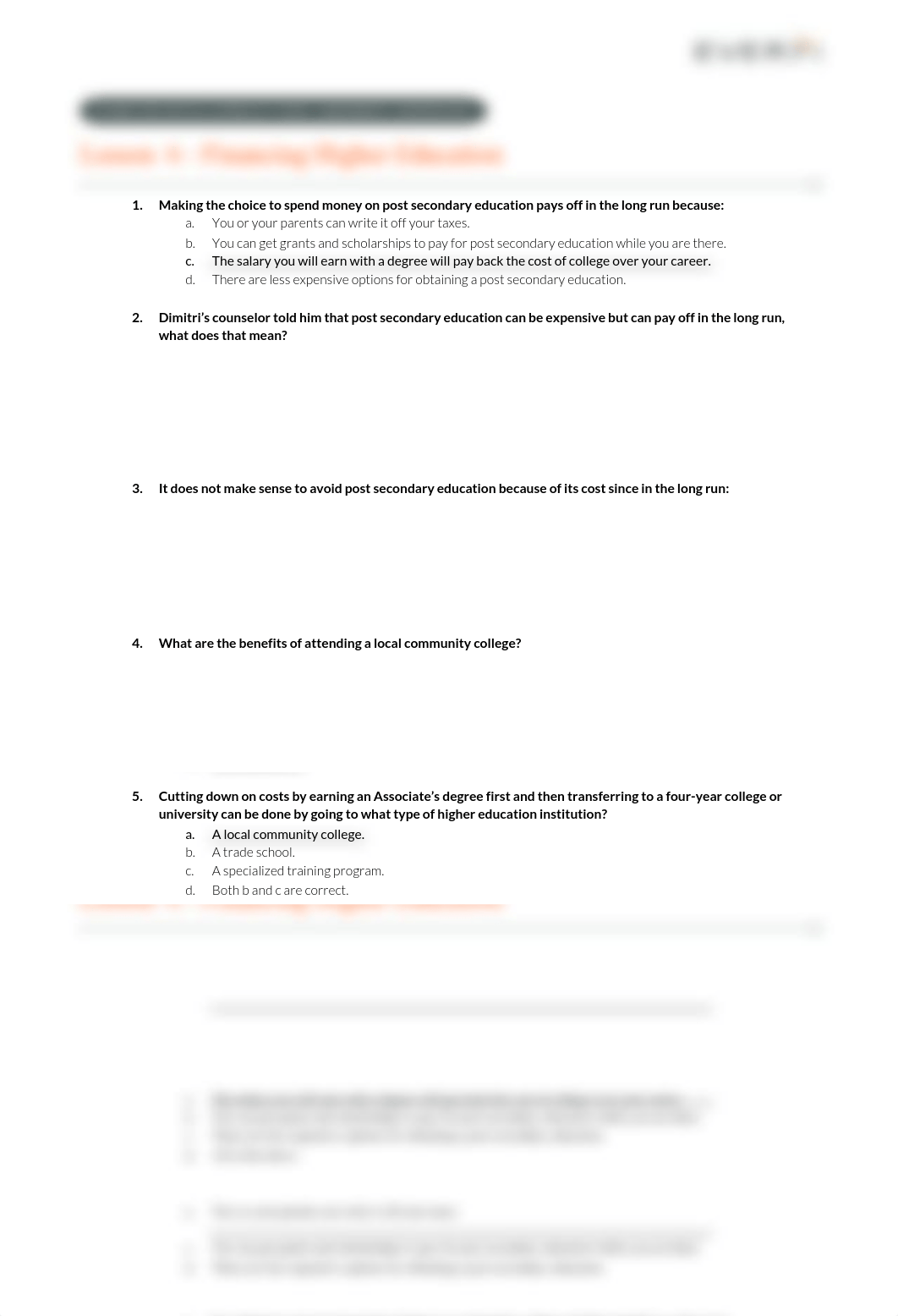 Post Assessment Answer Key - Lesson 6.pdf_do14fqzyfl8_page1