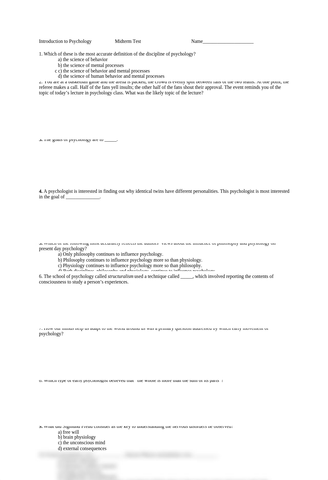 Introduction to PsychologyMidterm no answers_do2dfy8szhw_page1