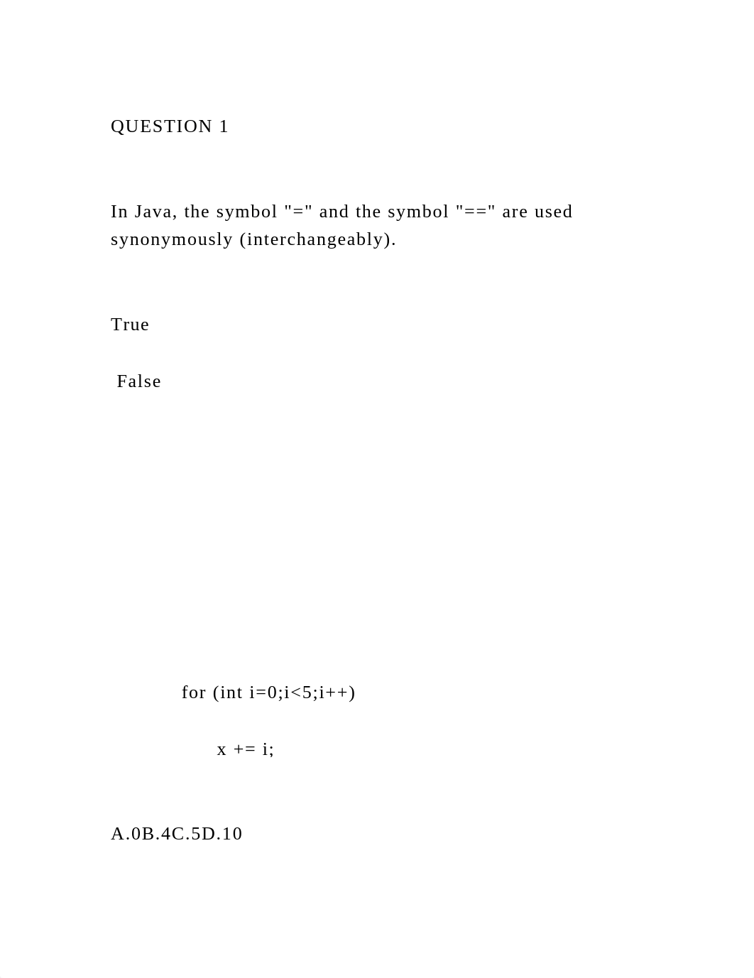 QUESTION 1In Java, the symbol = and the symbol == are used.docx_do2r9idvmtn_page2