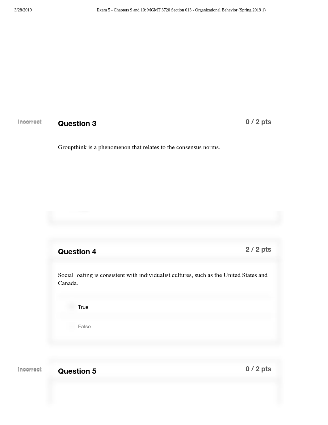 Exam 5 - Chapters 9 and 10_ MGMT 3720 Section 013 - Organizational Behavior (Spring 2019 1).pdf_do3bk4ozmtp_page2