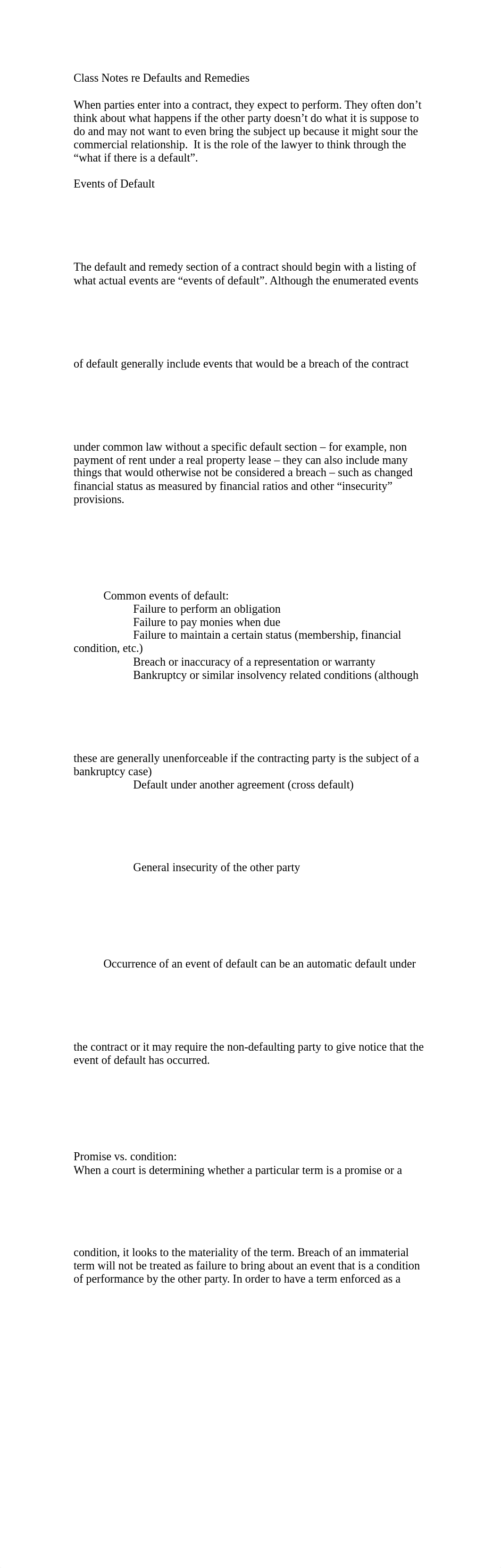 Class Notes re defaults and Remedies (Fall 2013)_do3j27p00ek_page1