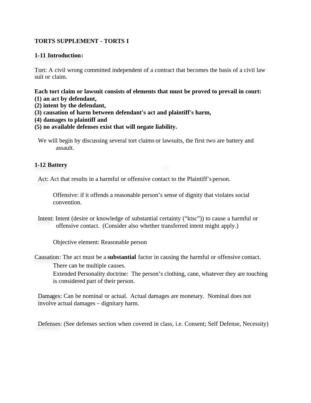 Torts Supplement Dyson.11-1 (2) workable outline_do3qk5se67u_page1