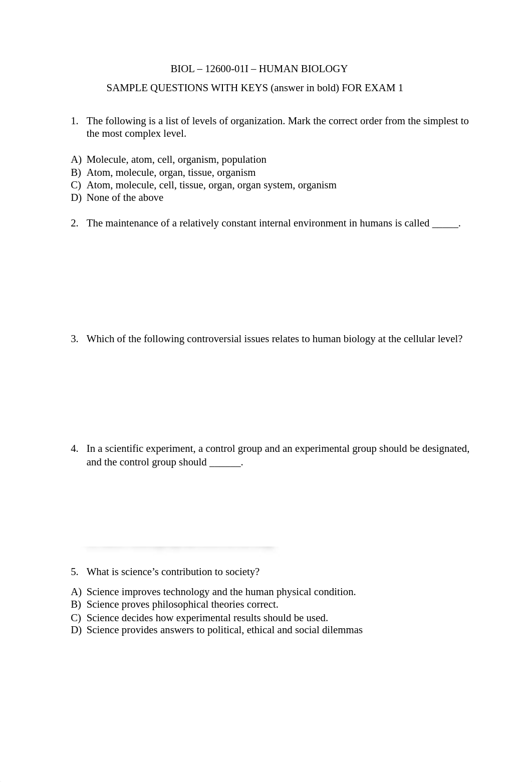 SAMPLE QUESTIONS WITH KEYS FOR EXAM 1 - BIOL - 12600-01I-HUMAN BIOLOGY.doc_do3r5mx1ci1_page1