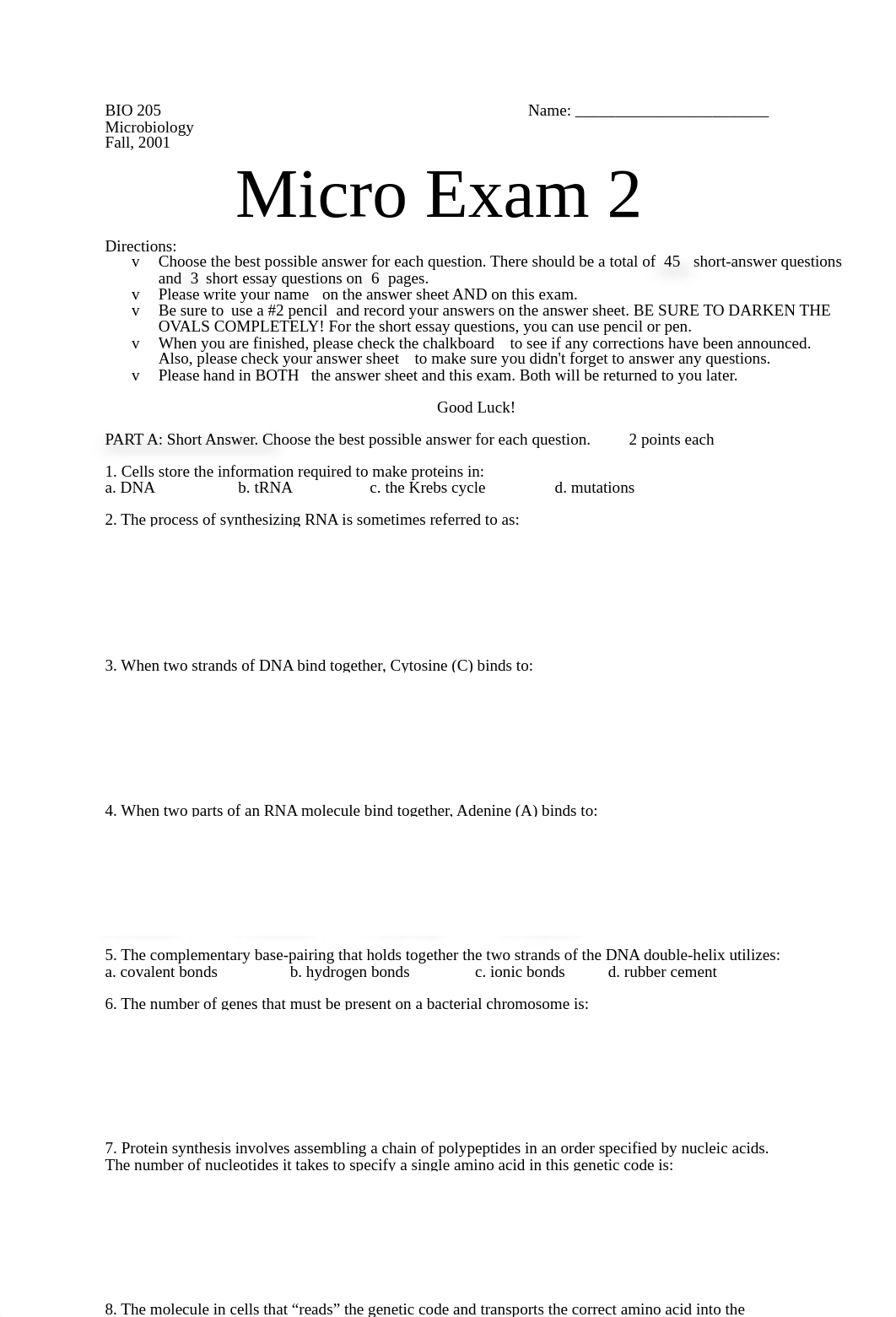 BIO 205. Sample Exam 2. .pdf_do426155o87_page1