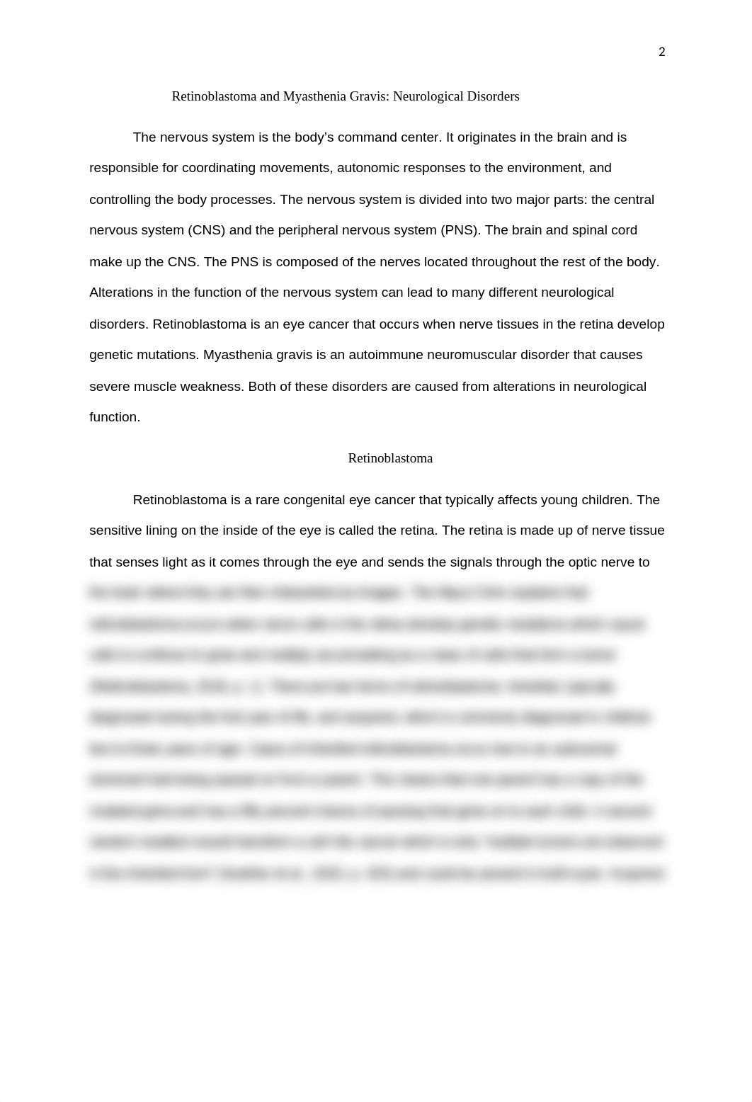 NUR309 Week 4 Assignment Neurological Disorders Retinoblastoma and Myasthenia Gravis.docx_do4myo6clcl_page2