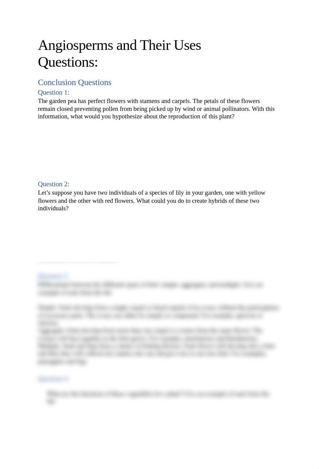 Agiosperms and their uses conclusion questions .docx_do52iscc83e_page1