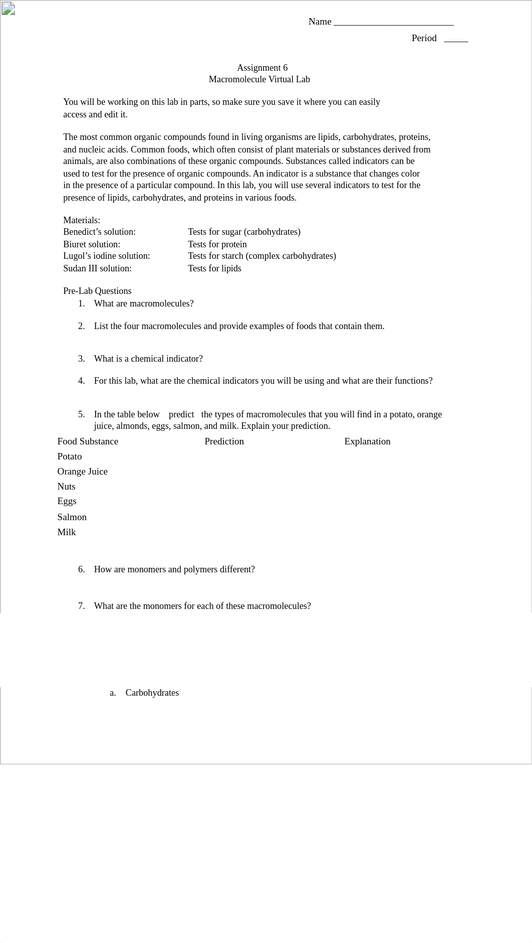 Assignment 1-6 - Macromolecule Virtual Lab.docx_do64e6kev7z_page1