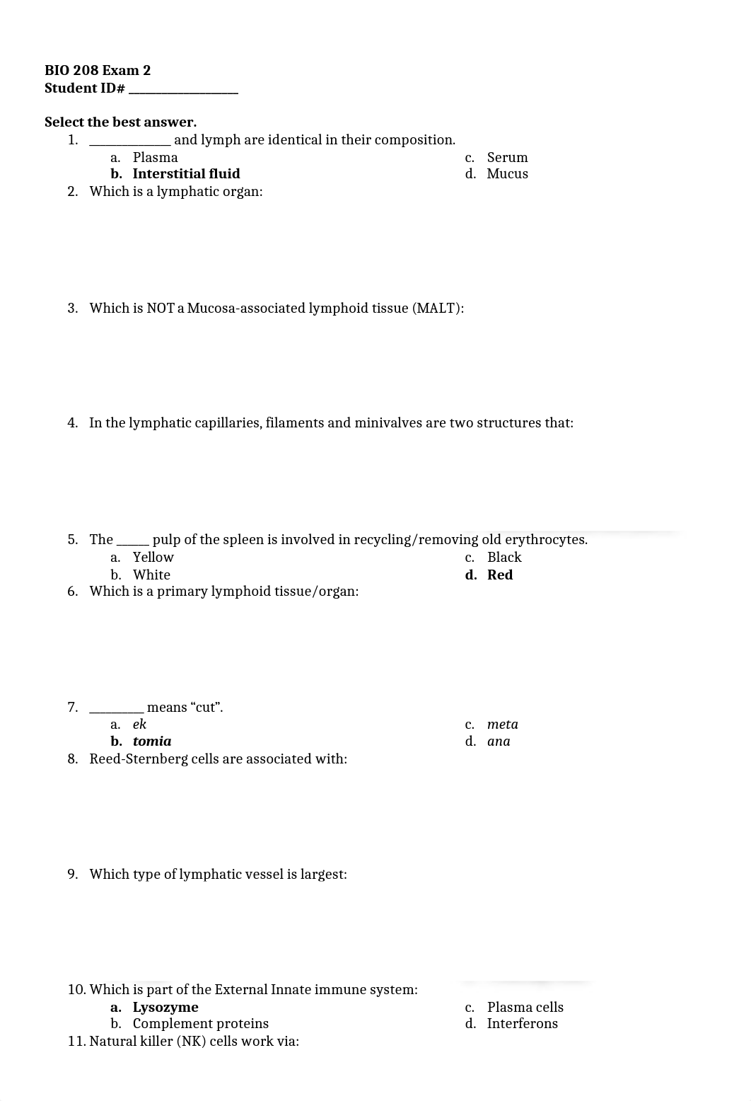 OLD BIO 208 Exam 2 Answers Spring 2018.docx_do66qsttfuq_page1