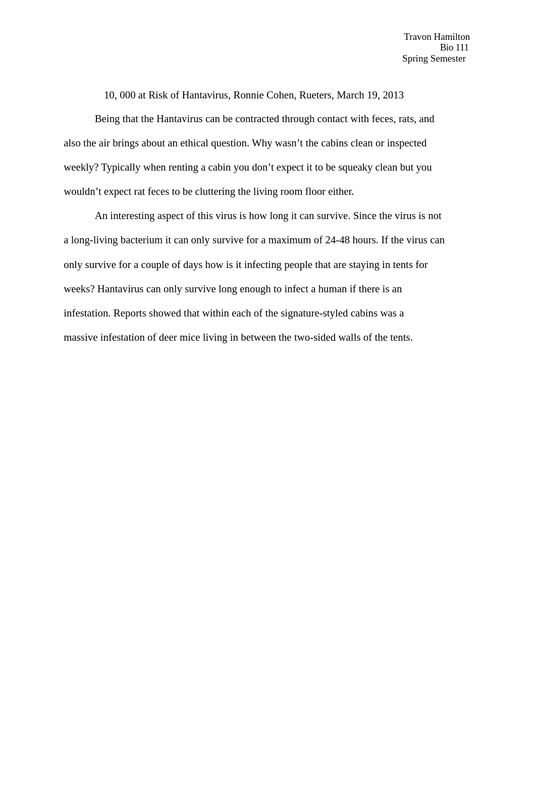 BIO 111 Social Aspects Hanta Virus Essay_do6a7axx1jc_page1