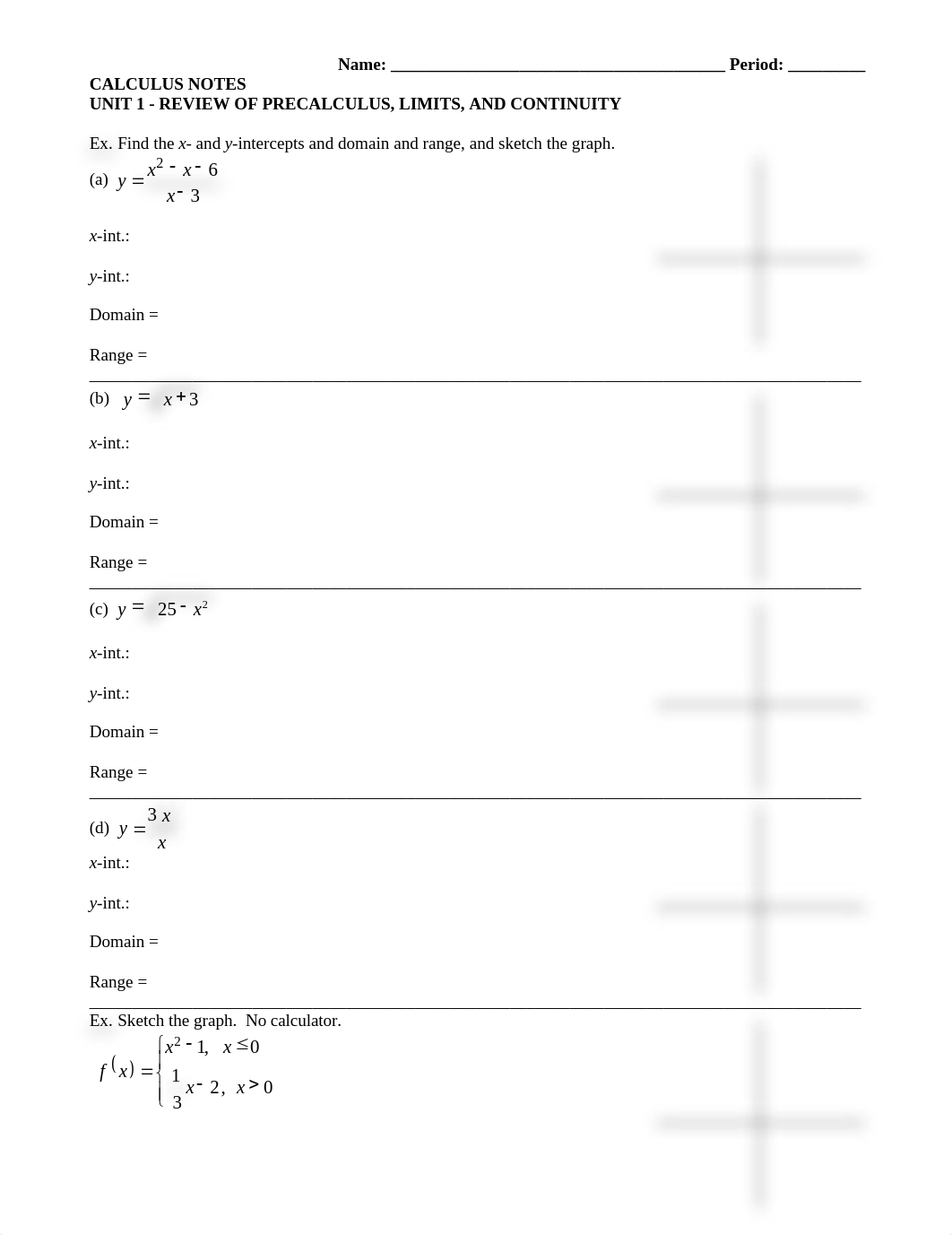 (1.1) Notes Packet 1 - PreCal Review, Limits, Continuity (1).doc_do6myowe2nv_page1