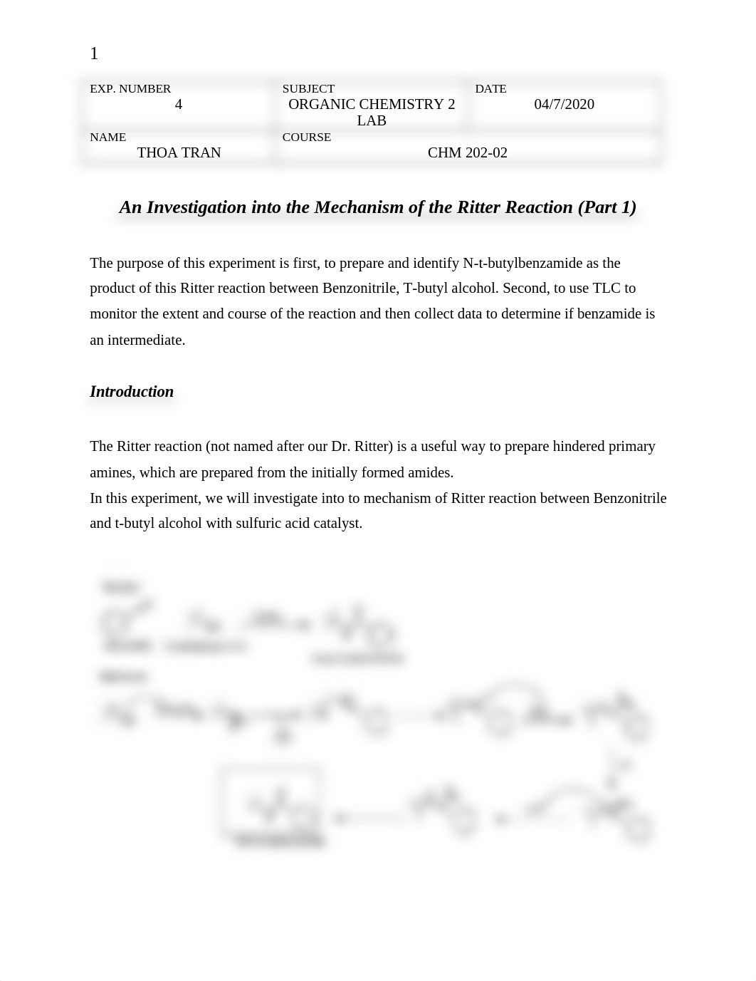 Lab 4 An Investigation into the Mechanism of the Ritter Reaction CHM 202-02.docx_do7l6nlven6_page1