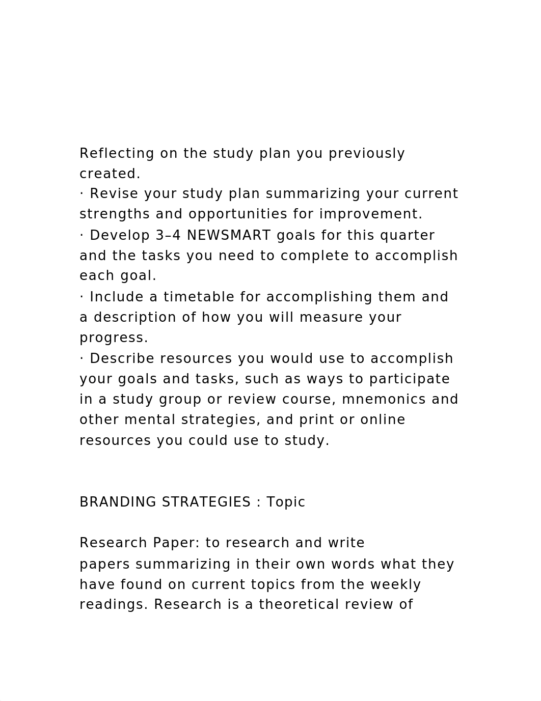 Reflecting on the study plan you previously created. · Revis.docx_do7r8f4efag_page2