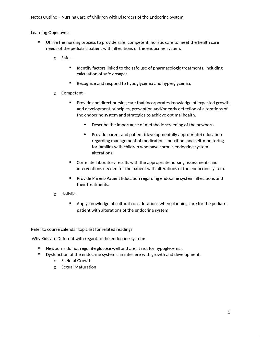 Notes Care of Children with Endocrine Disorders.docx_do85hmvbxsj_page1