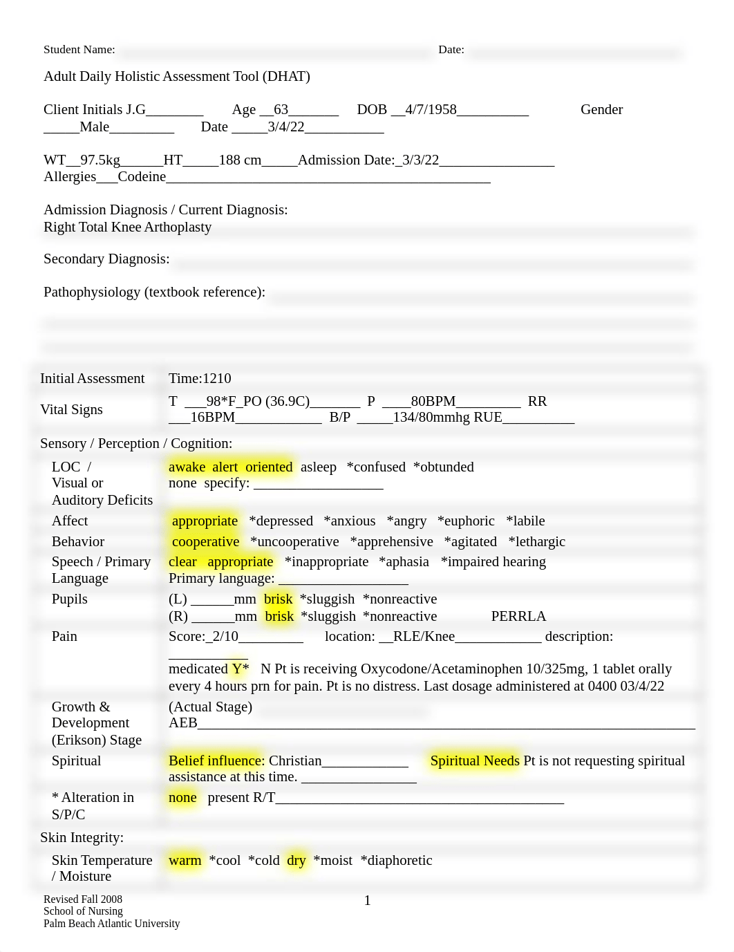 DHAT - Fundamentals of Nursing Clinical assessment tool completed.doc_do87a84jkr3_page1