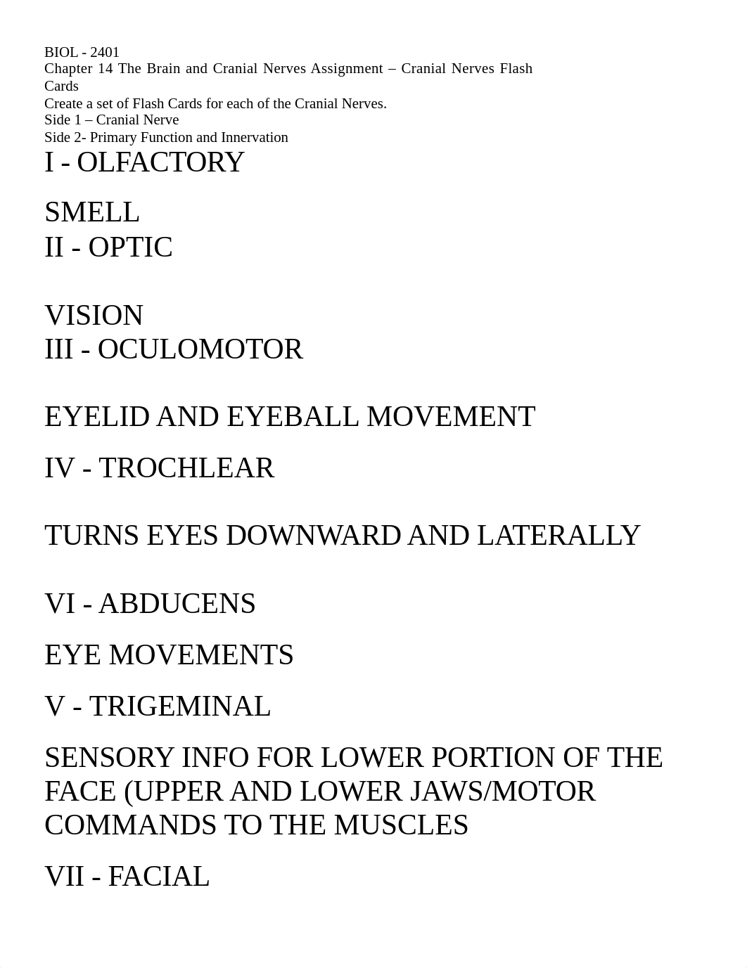 Chapter 14 The Brain and Cranial Nerves Assignment - Cranial Nerves Flash Cards-1.docx COMPLETED.doc_do880suv975_page1